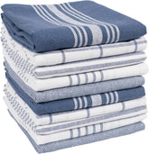 KAF Home Soho dish towel set blue-gray folded for easy pantry display