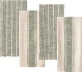 KAF Home olive slubbed kitchen towel close-up, showing absorbent cotton texture for quick drying.