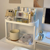 Kaileyouxiangongsi 2-tier desk organizer white side view showing compact footprint and portability.