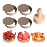 KALAIEN four-pack mini tart pans with removable bottoms for easy unmolding.