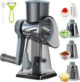 KalraMay rotary cheese grater with blue handle for comfortable, efficient shredding