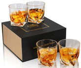 KANARS whiskey glasses set four with twisted Lucifer design for an elegant home bar