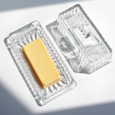 kanpura butter dish with lid in clear crystal glass preserves freshness on the counter