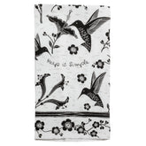 Karma Gifts hummingbird boho tea towel in black and white for absorbent everyday use
