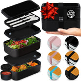 KARRICO Double Premium Bento Box top view highlighting stackable, leakproof design for meals