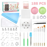 Kasmoire 188pcs cookie decorating kit with versatile tools for beginners