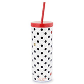 kate spade new york acrylic tumbler with Ladybug Dot front view for stylish cold drinks.
