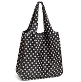 kate spade new york reusable tote with black dots, open for quick shopping trips