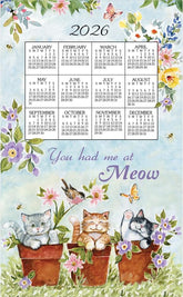 Kay Dee Designs 2026 calendar towel featuring Sweet Kitties art, decorative wall calendar option.