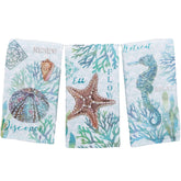 Kay Dee Beachcomber towel seahorse print enhances coastal decor and drying tasks