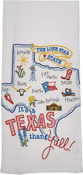 Kay Dee Designs Texas landmarks embroidery on flour sack towel for stylish kitchen display.