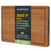 Keechee bamboo cutting board 18x12 inch ready for meats, vegetables, and fruits.