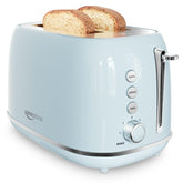 Keenstone Retro 2-Slice Toaster front view, durable stainless steel design.