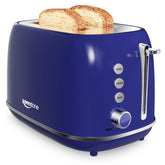 Keenstone Retro 2-Slice Toaster front view, durable stainless steel for everyday use.