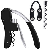 KEISSCO wine bottle opener vertical lever in polished metal for effortless cork removal