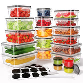 Kemethy airtight food containers with secure lids for freshness and organization.
