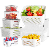 Kemethy 140oz container with lid preserves freshness and simplifies fridge organization