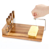Kenley & Everlynn cheese slicer board with wire for precise, clean slices.