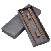 Kenpal wooden chopsticks with case in wenge finish for elegant storage.