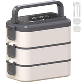 Kenuket stackable bento box with three layers for versatile on-the-go meals.