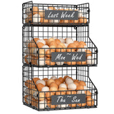 Keomaisyto egg holder viewed from top showing date-labels and labeling options