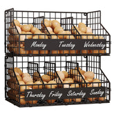 Keomaisyto egg holder with DIY date labels for weekly planning