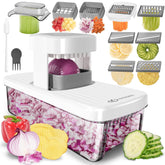 KEOUKE 8-in-1 vertical vegetable chopper for quick, uniform dicing in dishes