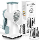KEOUKE rotary cheese grater base with handle provides stable, controlled shredding.