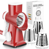 KEOUKE rotary cheese grater red exterior shows compact, sturdy design for daily use