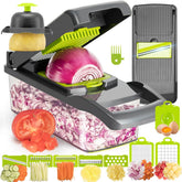 KEOUKE vegetable chopper with 12-in-1 blades for fast veggie prep