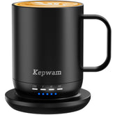 Kepwam heated mug front view, quick heating for office mornings