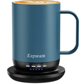 Kepwam self-heating mug 16oz keeps coffee at the right temp for daily routines.