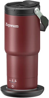 Kepwam 20oz self-heating mug on desk delivering steady warmth for long drives