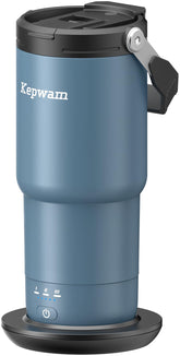 Kepwam self-heating travel mug 20oz keeping coffee warm during a commute