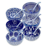 KeQiu Japanese ceramic bowls set displayed for ramen and soup, ideal everyday dining.