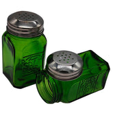 Kerixi Vintage Salt and Pepper Shakers in green glass for everyday table use.