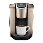 Keurig K-Elite with brushed gold finish on kitchen counter adds premium style
