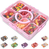 Keyvoz Snackle Box divided tray with lid keeps snacks organized and fresh for easy access.