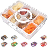 KEYVOZ Snackle Box with divider lid keeps snacks neatly separated and fresh on the go.