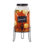 Khlotiko 1.5 gal glass dispenser on a stand for stylish serving at gatherings.
