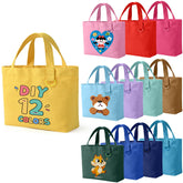 KIDJFGG 12-pack small canvas totes designed for DIY crafts and daily errands.