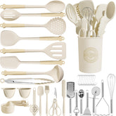 Kikcoin 43-piece utensils set full view for versatile cooking and organization