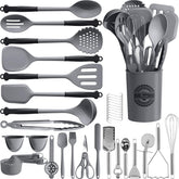 Kikcoin 43Pcs utensils set overview showing complete nonstick-friendly tools