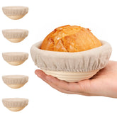 Kikcoin 5-inch banneton set for compact sourdough proofing in small batches.