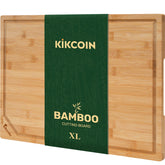 Kikcoin bamboo cutting board, extra-large surface for spacious meal prep