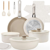 Kikcoin ceramic 7in saucepan with nonstick surface for easy cleanup