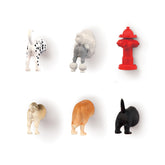 Kikkerland dog butt magnets: six playful magnets hold notes on the fridge.