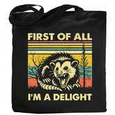 Kimoli Possum canvas tote front view, durable for daily use.