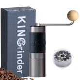 KINGrinder K2 manual grinder with straight handle for precise control across brew methods at home.