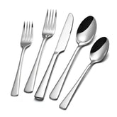KINGSTONE silverware set for eight with polished finish and ergonomic grip.